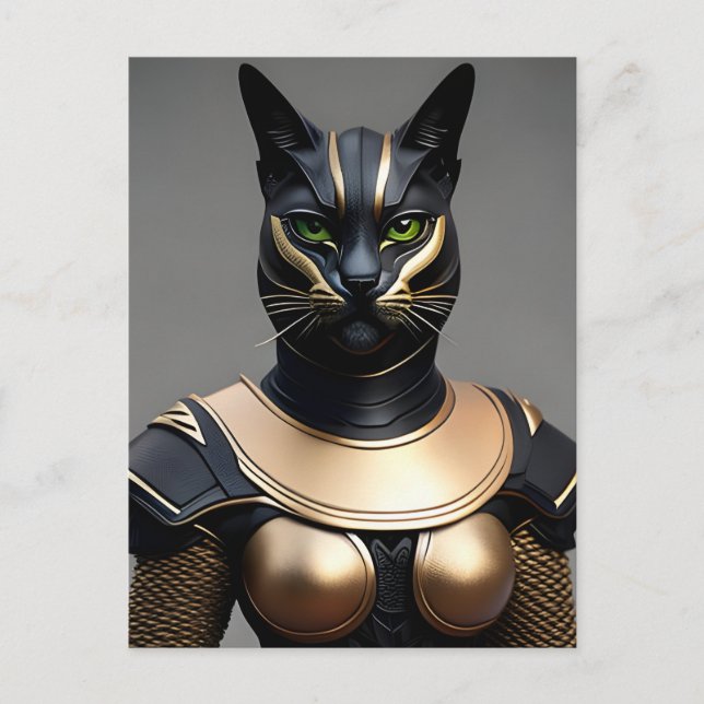 Carte postale de la personne du chat guerrier (Devant)