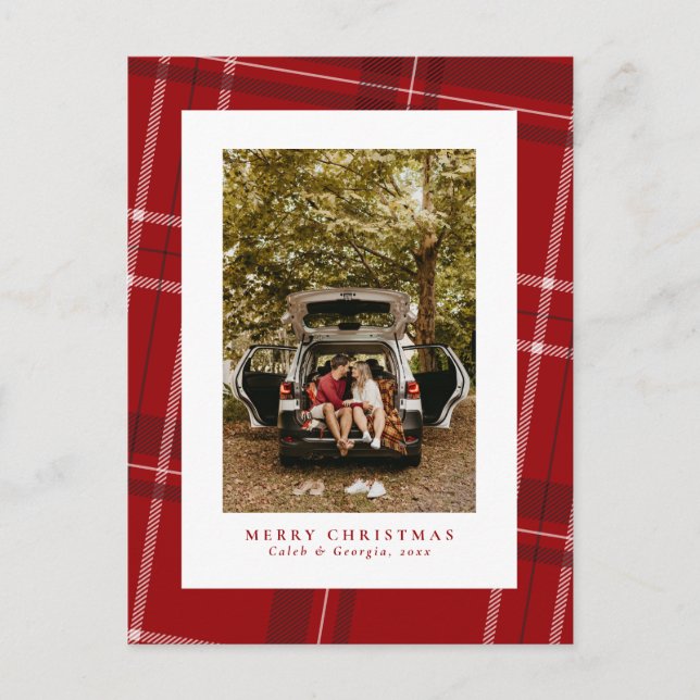 Carte postale de la photo de Noël rouge (Devant)