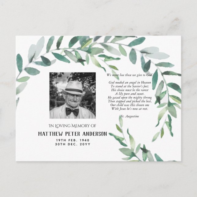 Carte postale de la photo Memorial avec Feuilles v (Devant)