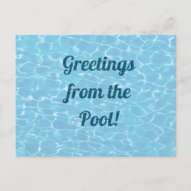 Carte postale de la piscine de message personnalis (Devant)
