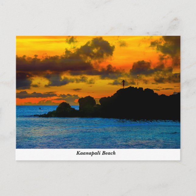 Carte postale de la plage de Kaanapali (Devant)