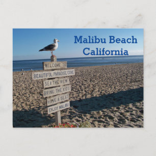 Carte postale de la plage de Malibu - Panneau de m