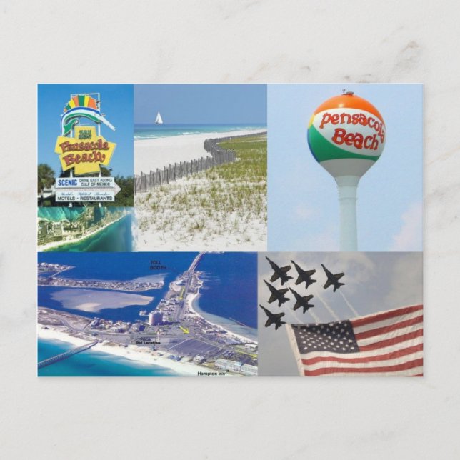 carte postale de la plage de pensacola en floride (Devant)