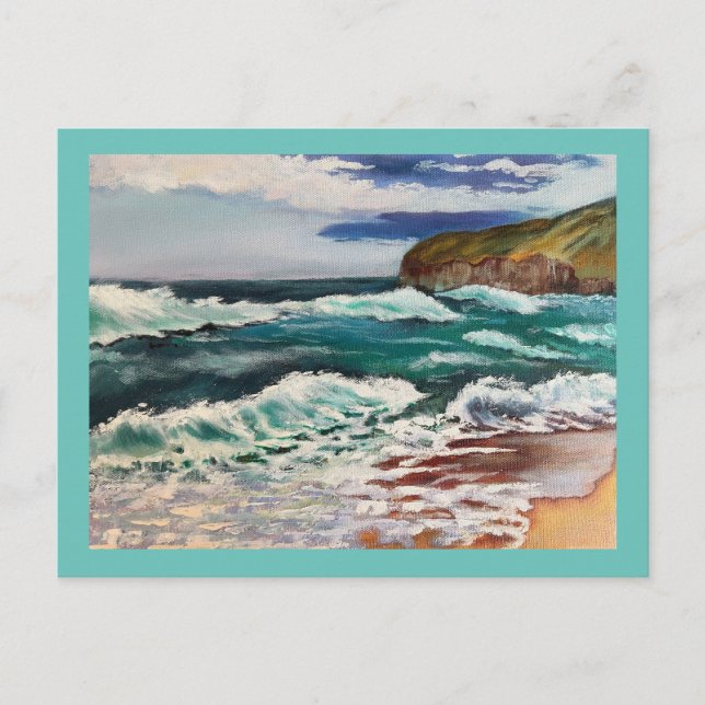 Carte postale de la plage ensoleillée (Devant)