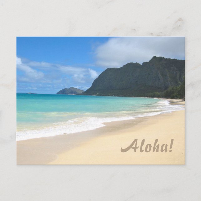 Carte postale de la plage hawaïenne (Devant)