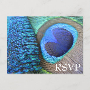Carte postale de la plume RSVP de paon
