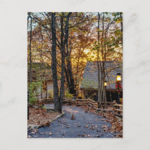 Carte postale de la promenade Sunset Woods d'autom