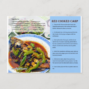 Carte postale de la recette de carpe rouge chinois