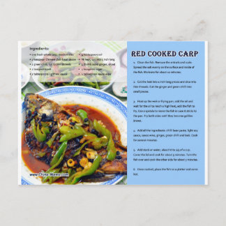 Carte postale de la recette de carpe rouge chinois