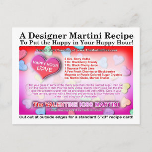 Carte postale de la recette de Martini Valentine's