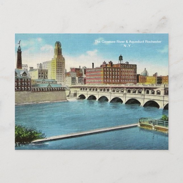 Carte postale de la rivière Genesee et de l'aquedu (Devant)