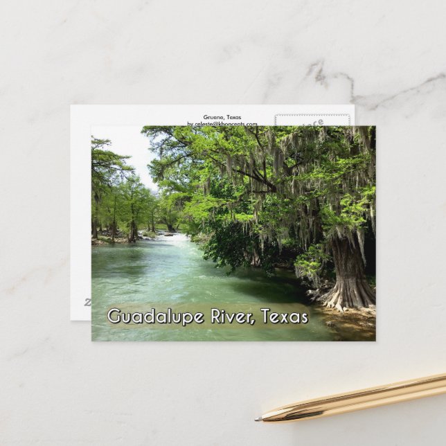 Carte postale de la rivière Guadalupe à Gruene, Te (Devant/Arrière en situation)