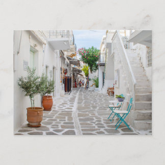 Carte postale de la rue commerçante de Paros Parik