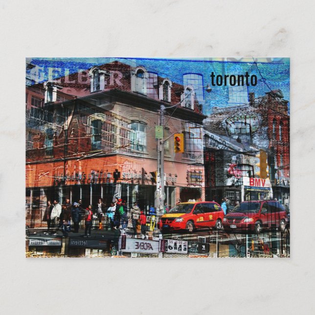 Carte postale de la rue Queen de Toronto (Devant)