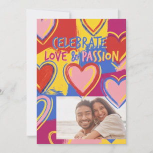 Carte postale de la Saint-Valentin peinture Pop Ar