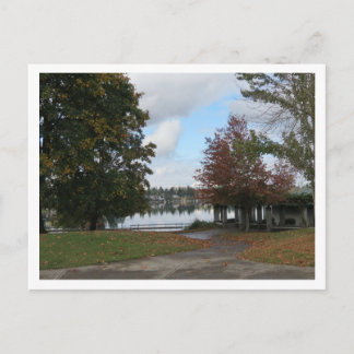 Carte postale de la saison automnale du lac Meridi