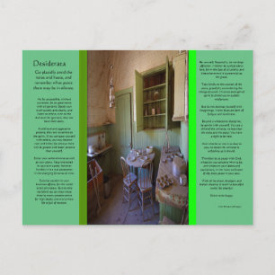 Carte postale de la salle de fantômes DESIDERATA