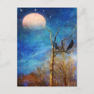 Carte postale de la scène de forêt lunaire