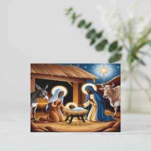 Carte postale de la scène de la Nativité de Jésus-