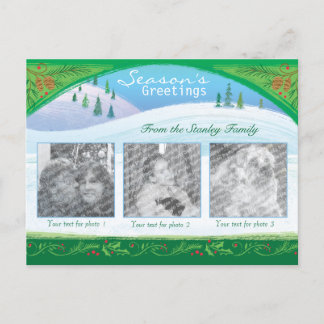 Carte postale de la scène de neige de Noël