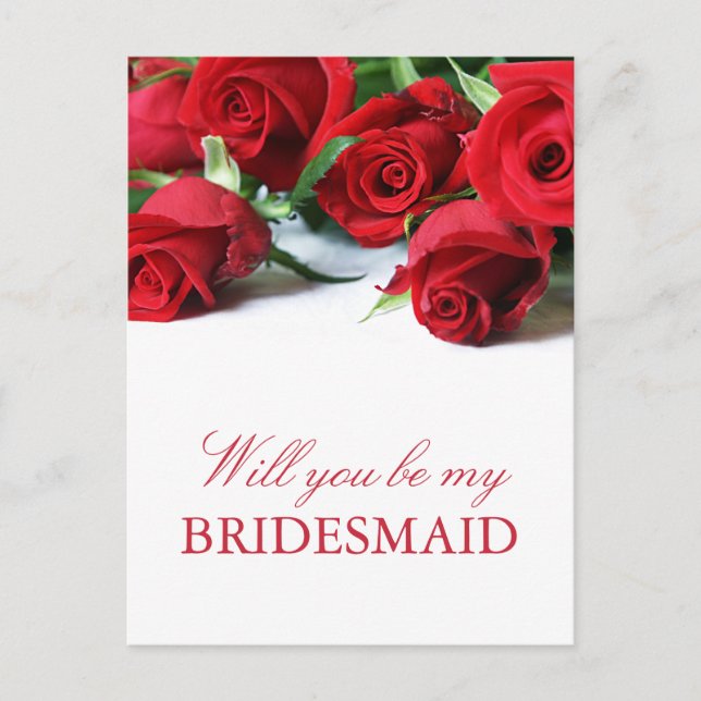 Carte postale de la servante romantique Red Roses (Devant)