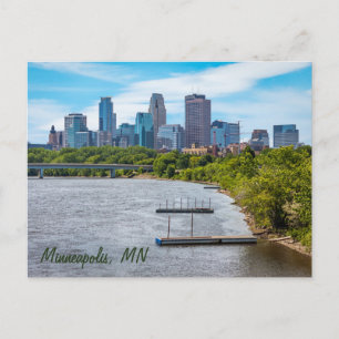 Carte postale de la skyline de Minneapolis, MN
