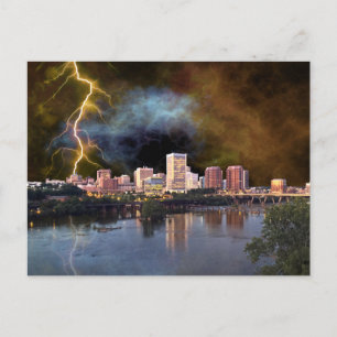 Carte postale de la skyline orageuse de Richmond