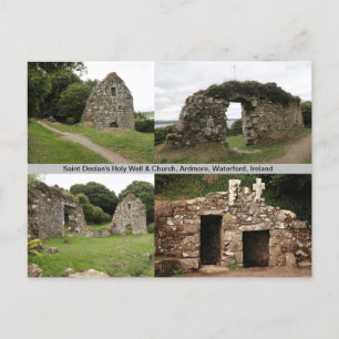 Carte postale de la source sacrée et de l'église S