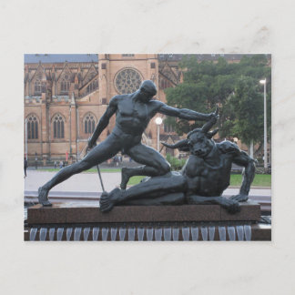 Carte postale de la statue de Thésée et du Minotau