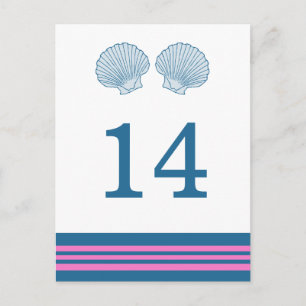 Carte postale de la table des coquillages bleu ros