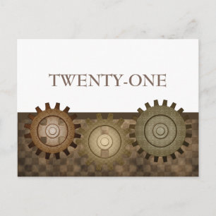 Carte postale de la table des engrenages Steampunk