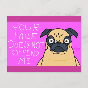 Carte postale de la tasse d'un Pug