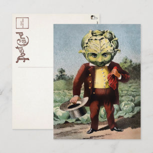 Carte postale de la tête de chou victorienne