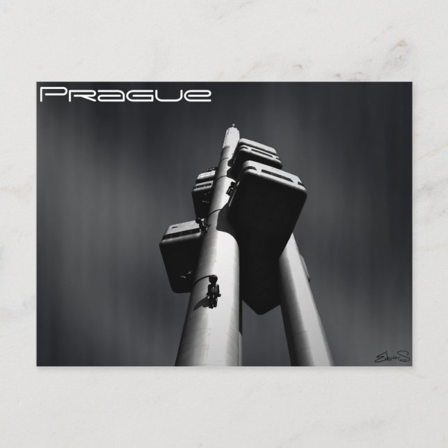 Carte postale de la tour de télévision de Prague (Devant)