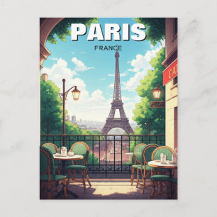 Carte postale de la Tour Eiffel de Paris depuis un