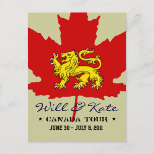 Carte postale de la tournée Will et Kate CANADA