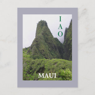 CARTE POSTALE DE LA VALLÉE DE L'IAO, MAUI
