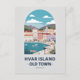 Carte postale de la vieille ville de Hvar - Explor