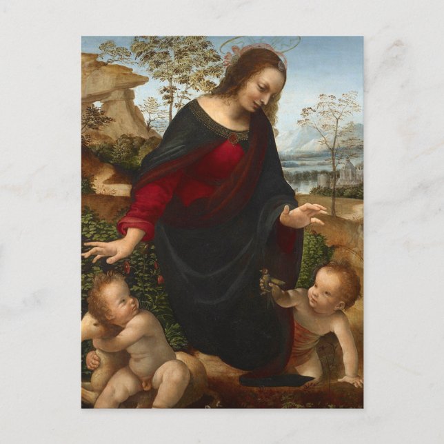 Carte postale de La Vierge à l'Enfant de Léonard d (Devant)