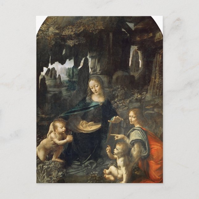 Carte postale de la Vierge des rochers de Léonard  (Devant)