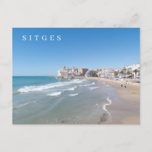 Carte postale de la vue de la plage de Sitges