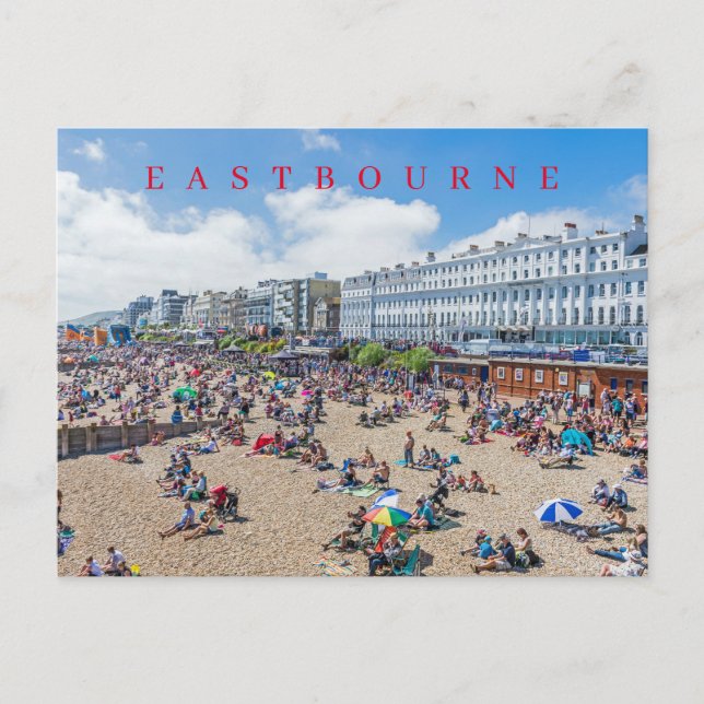 Carte postale de la vue de la plage d'Eastbourne (Devant)
