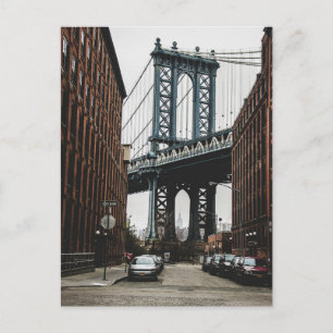 Carte postale de la vue de rue du pont de Brooklyn