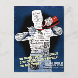 Carte postale de l'affiche de santé publique vinta