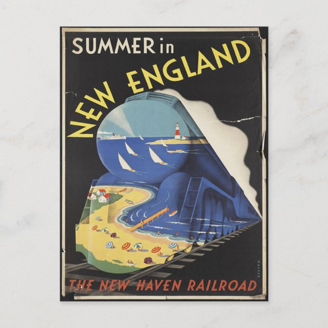Carte postale de l'affiche de voyage de la Nouvell (Devant)