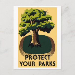 Carte postale de l'affiche des parcs nationaux WPA