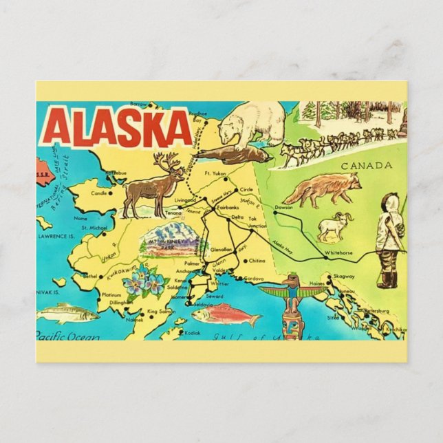 Carte postale de l'Alaska vintage (Devant)