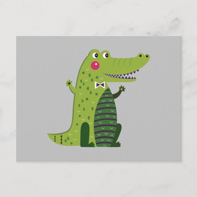 Carte postale de l'alligator mignon qui marche (Devant)