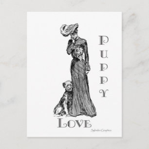 Carte postale de l'amour du chiot