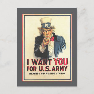 Carte postale de l'ancienne affiche de recrutement